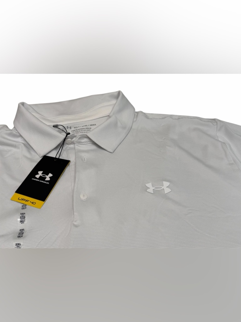 Under Armour Men’s‎ Playoff 3.0 Stripe Polo White Size 3XLT NWT